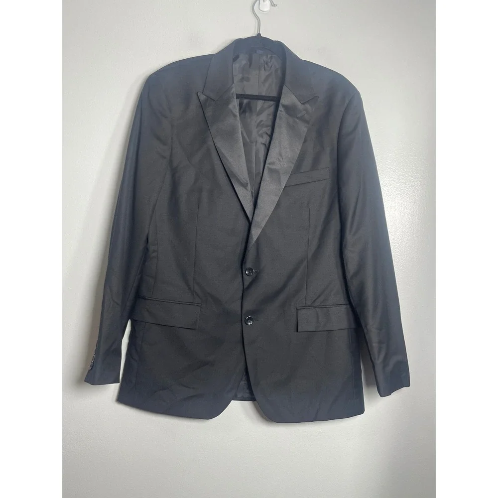 J.Crew Slim-fit Thompson Tuxedo Jacket Black 42L NEW 100% Wool Blazer AZ235